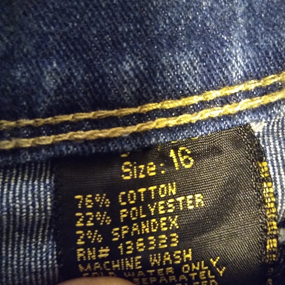 Blue Girl Distressed with Patches Jeans, Size: 16 - Picture 7 of 8